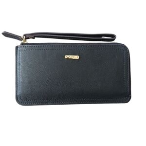 L.O.V Black Leather Wristlet